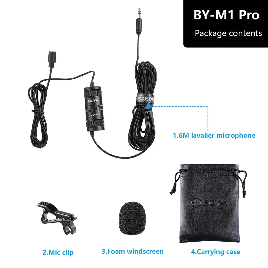 BOYA BY-M1 Pro II Lavalier Microphone ใช้งานได้กับสมาร์ทโฟน แท็บเล็ต กล้อง และเครื่องบันทึกเสียง thumbnail 9