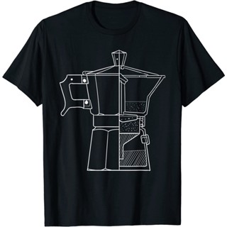 เสื้อยืดโอเวอร์ไซส์เสื้อยืด พิมพ์ลายหม้อกาแฟ Moka Pot Italian สําหรับผู้ชาย และผู้หญิงS-3XL