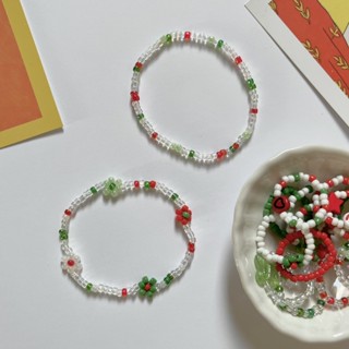 กำไลลูกปัดคริสต์มาส 🎄🎅🏼Christmas color beads bracelet✨
