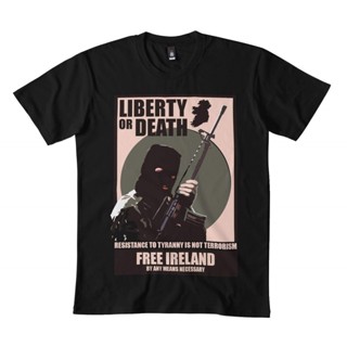 เสื้อยืด ลาย Ira Liberty Or Death Premium Dmn2 สีดํา