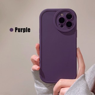 Fe4 เคสโทรศัพท์มือถือซิลิโคน สีม่วงเข้ม สําหรับ Apple Iphone 11 14promax 13 12 xr