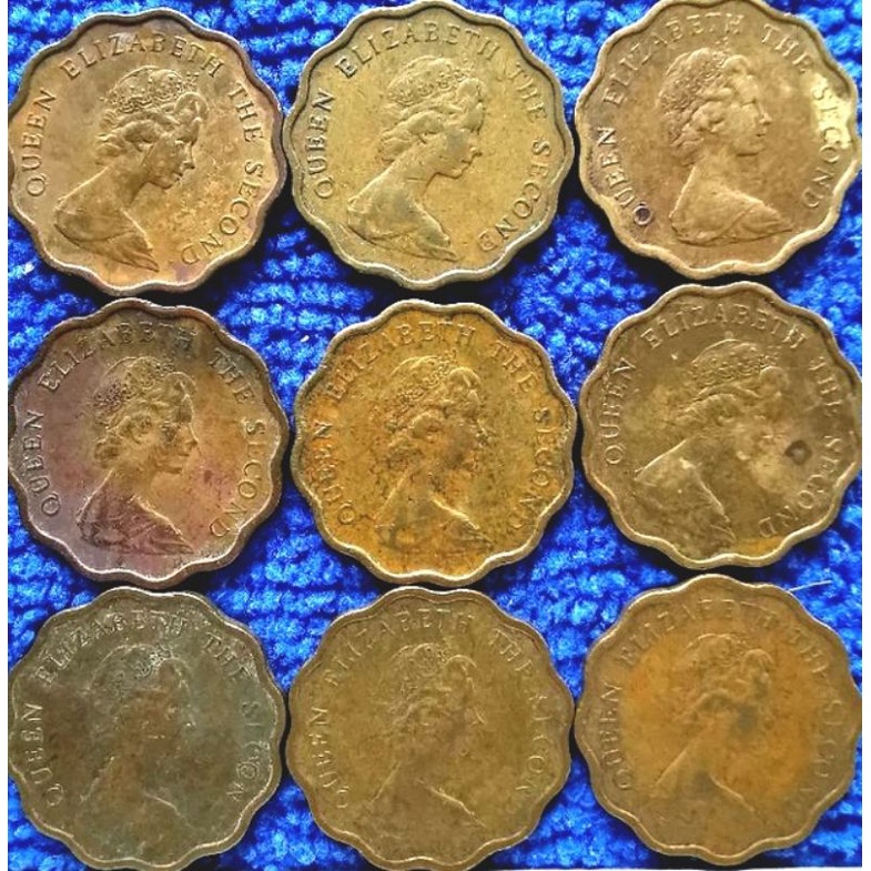 เหรียญ​หมุนเวียน​ ฮ่องกง​ Hong​Kong​ 20 Cent​s​ รุ่น  Elizabeth​ II  ใช้แล้ว​ #​105