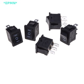 Epmn&gt; ใหม่ สวิตช์โยกเปิด ปิด SPDT 3 Pin AC 6A 250V 10A 125V สีดํา 5 ชิ้น