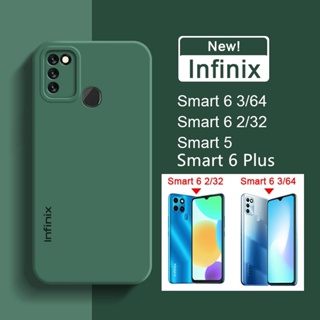 ของแท้ เคสโทรศัพท์มือถือ ซิลิโคนนิ่ม TPU ทรงสี่เหลี่ยม สีแคนดี้ สําหรับ Infinix Smart 6 Plus Smart 5 2021