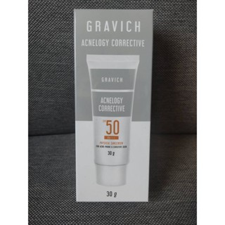 (EXP 10/2025) Gravich Acnelogy Physical Sunscreen SPF50 PA+++ 30 g กราวิช ครีมกันแดด สำหรับผิวแพ้ง่าย ลดสิว คุมมัน