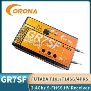 Corona GR7SF ตัวรับสัญญาณ 2.4GHz 7CH S.BUS พร้อมตัวส่งสัญญาณ Gyro Futaba S-FHSS 3X T6J T8J 10J T14SG 16SZ สําหรับเครื่องบิน FPV