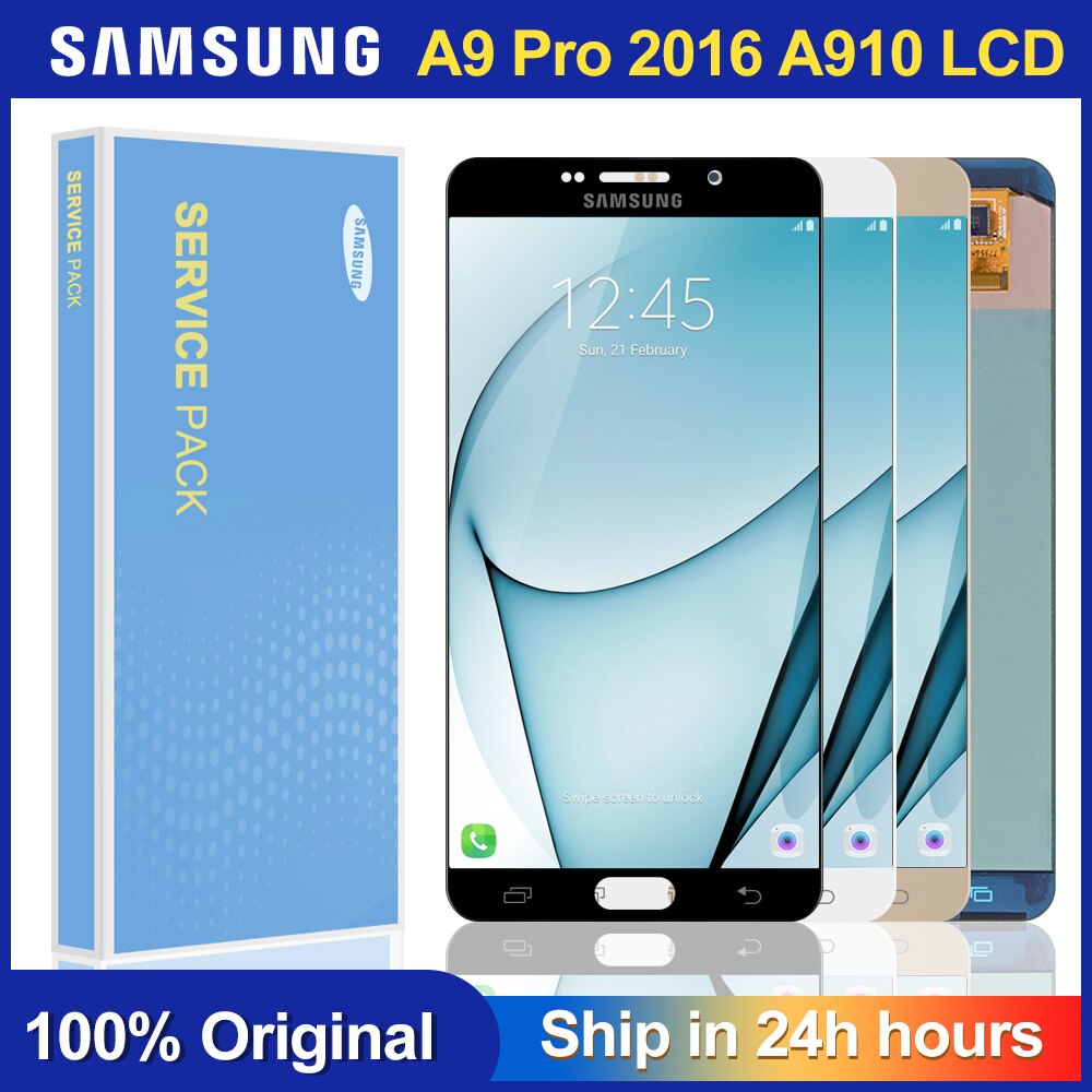 6.0 & 39;& 39; LCD สําหรับ SAMSUNG Galaxy A9 Pro 2016 A910 SM-A910F A910F จอแสดงผล Touch Screen Digi