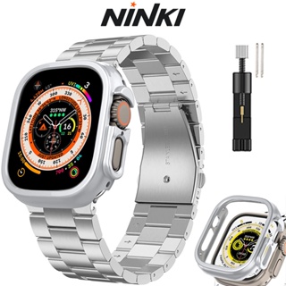 Ninki สายนาฬิกาข้อมือสเตนเลส PC แข็ง ทนทาน ไม่มีตัวป้องกันหน้าจอ สําหรับ Apple Watch Ultra Strap 49 มม. 49 มม. iWatch 49 มม.