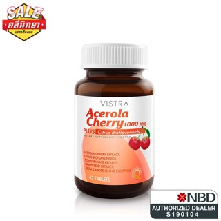 VISTRA ACEROLA CHERRY 1000MG. วิสทร้า อะเซโรล่า เชอร์รี่ 45 เม็ด/ขวด