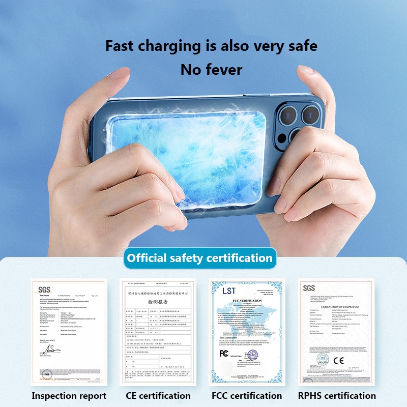 พาวเวอร์แบงค์แม่เหล็ก 10000mAh 20W ชาร์จเร็ว สําหรับ Macsafe Powerbank iPhone 14 13 12 Series 13 Pro Max Mini #8