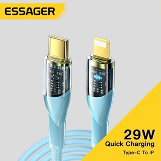 Essager สายชาร์จ USB C ชาร์จเร็ว สําหรับ iP14 13 12 Pro Max PD 29W