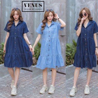 Jeans Dress เดรสผ้ายีนเนื้อดี แต่งกระดุมเรียบหน้า งานสวยน่ารักมากๆนะคะ แม๊ทกับรองเท้าผ้าใบก็เก๋คะ