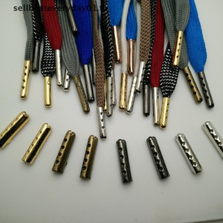 &amp; กลางแจ้ง &amp; 10 ชิ้น โลหะ Aglets DIY เชือกผูกรองเท้า ซ่อมรองเท้า ลูกไม้ ปลายเปลี่ยน .