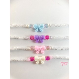 พร้อมส่ง💘 กำไลข้อมือลูกปัด | Bow bead bracelet | 🌥สร้อยข้อมือโบว์หัวใจ🎀