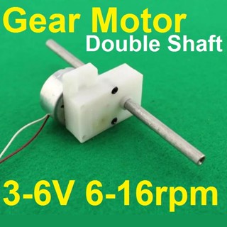 มอเตอร์เกียร์ แกนคู่ Gear Motor DC 3V 6V 6rpm-16rpm