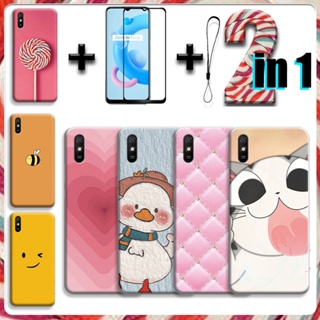 2 IN 1 เคสเซรามิค ป้องกันหน้าจอ พร้อมกระจกนิรภัย สําหรับ Redmi 9A