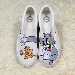 รองเท้าเพ้นท์ลายTom&amp;Jerry