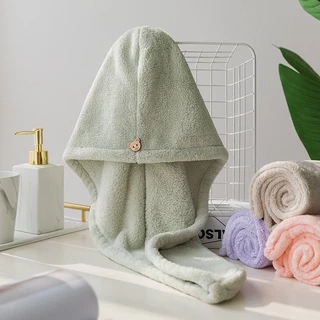 OKUMI_SHOP ผ้าเช็ดผมนาโน หมวกคลุมผมแห้งเร็ว ผ้านุ่ม หมวกคลุมผม
