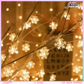 COD Led Snowflake String Fairy Lights สำหรับต้นคริสต์มาส Home Party Curtain Decor