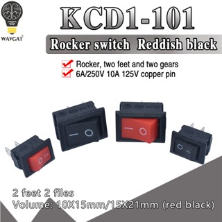 ปุ่มกดสวิตช์เปิด ปิด KCD1 6A-10A 250V KCD1-101 2Pin 10*15 21*15 มม. สีดํา แดง ขาว 5 ชิ้น