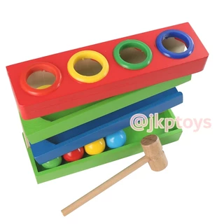 ของเล่นเไม้สริมพัฒนาการ ค้อนทุบลูกบอลฝึกการเคลื่อนไหว การหยิบจับ