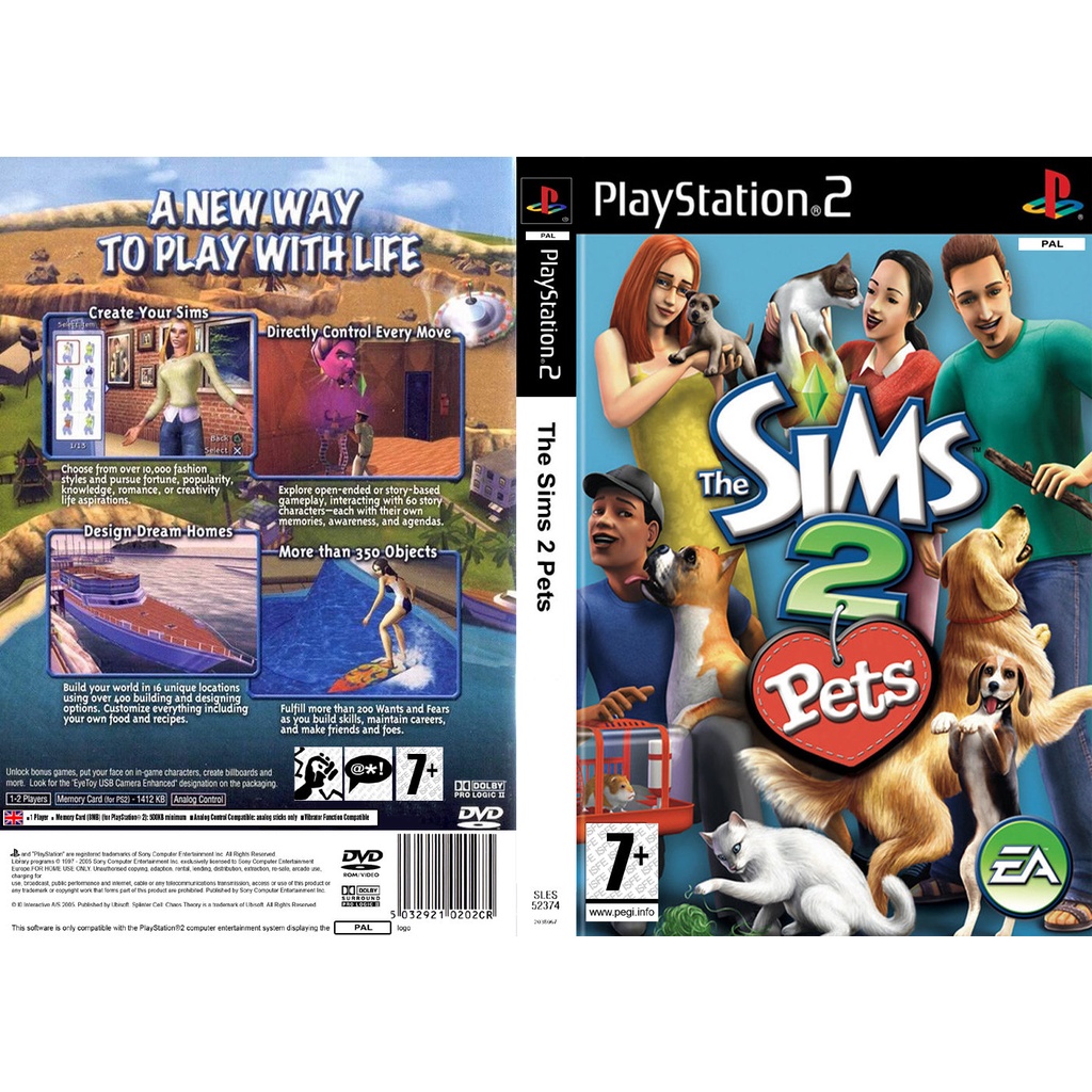 แผ่นเกมส์ The Sim 2 Pets PS2 Playstation2 คุณภาพสูง ราคาถูก
