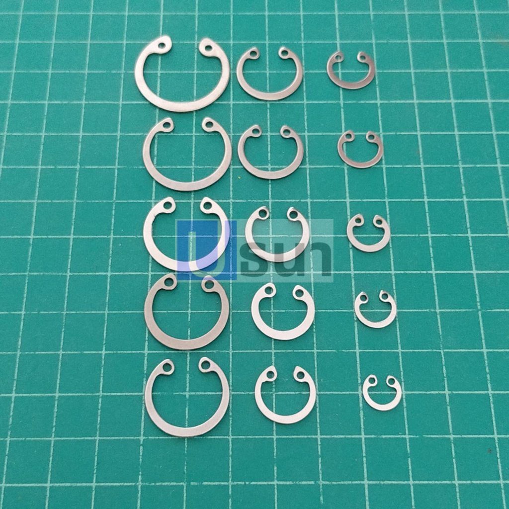 Circlip C clip คลิป หนีบ แหวนล็อค กิ๊ปล็อค Internal Ring แบบล็อคใน SizeØ: 8mm ถึง 24mm #C clip ล็อคใน-เงิน (1 ตัว)