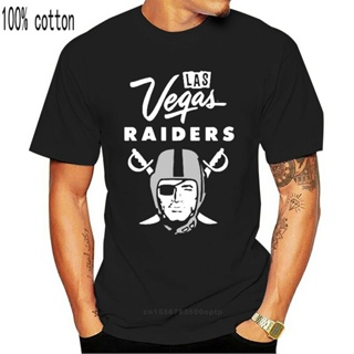 เสื้อยืดลําลอง ผ้าฝ้าย แขนสั้น พิมพ์ลาย Las Vegas Raiders พลัสไซซ์ แฟชั่นสําหรับผู้ชาย