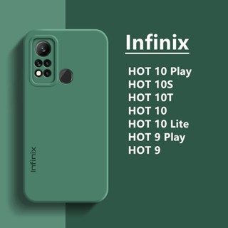 ของแท้ เคสโทรศัพท์มือถือ ซิลิโคนนิ่ม TPU ทรงสี่เหลี่ยม สีแคนดี้ สําหรับ Infinix HOT 10 Play 9 10T 10S 10 Lite