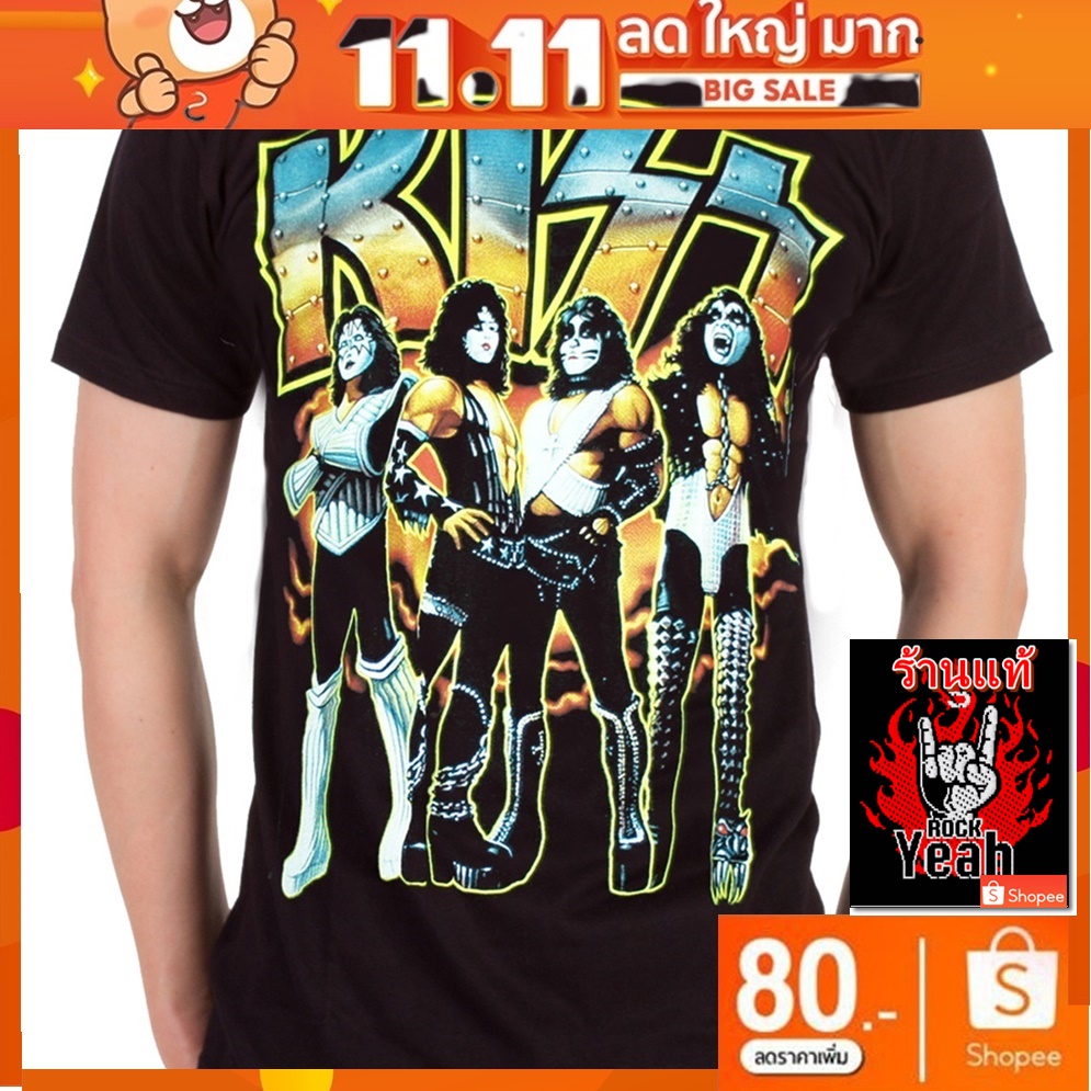 เสื้อวง Kiss ผ้ายืด แฟชั่น วินเทจ คิส  RCM1283