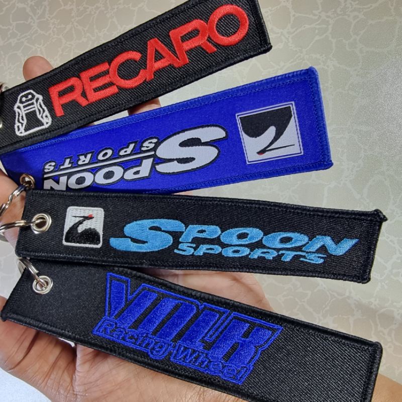 SPOON SPORT recaro VOLK racing wheel Motorsport ยานยนต์แบรนด์ผ้าทอพวงกุญแจผ้าพวงกุญแจพวงกุญแจ
