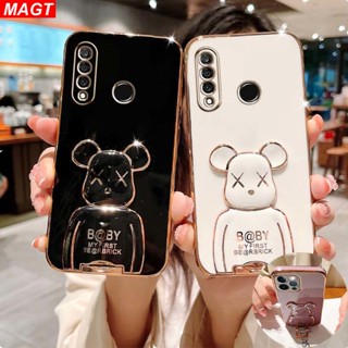 เคสซิลิโคนนิ่ม ลายหมี พร้อมตัวยึด สําหรับ Huawei Y6P 2020 Y7A Nova 5T 8i 7i 7SE 3i Y9S Y7 Pro Y9 Prime 2019 P30 Lite