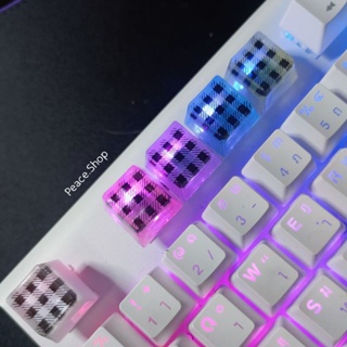 ปุ่มคีย์แคปเรซิ่น ลายสก๊อต  Keycap Mx Switch(สวิทช์  เชอรี่) Mechanical keyboard