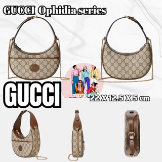 แพ็คเกจ GUCCI GGทรงพระจันทร์ครึ่งเสี้ยวกระเป๋าถือขนาดเล็ก/กระเป๋าผู้หญิง/กระเป๋าสะพายข้าง/กระเป๋าสะพายไหล่/สไตล์ล่า