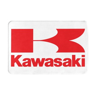 Kawasaki พรมเช็ดเท้า ผ้าสักหลาด กันลื่น ลายโลโก้รถจักรยานยนต์ (4) 16x24 นิ้ว พร้อมส่ง