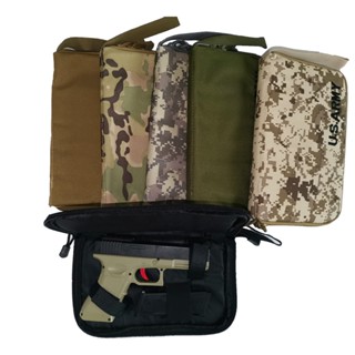 กระเป๋ายุทธวิธี Airsoft Pistol ปืนมือแพ็คซองปืนขนาดกะทัดรัดกระเป๋า Protable ขนาดกลางพรมมือพกนิตยสารกระเป๋าล่าสัตว์