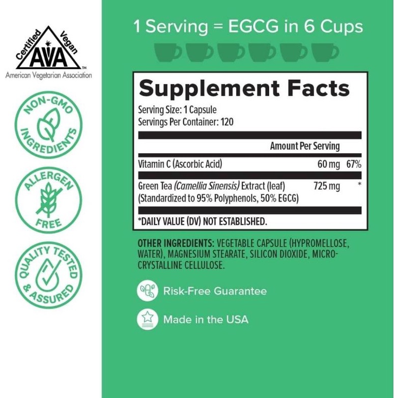 Zenwise Green Tea Extract 120 Capsules pre4u2 ThaiPick