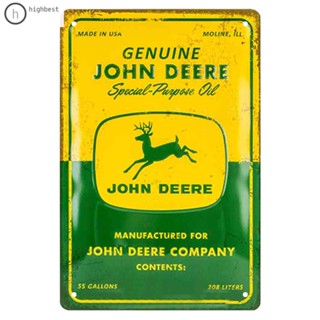 แผ่นป้ายโลหะดีบุก ลาย John Deere สไตล์เรโทร สําหรับตกแต่งผนังบาร์ ผับ คาเฟ่