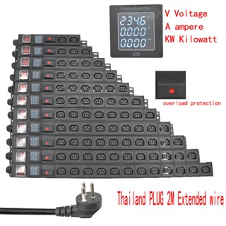 Pdu ปลั๊กไฟ เอาท์พุท C13 2-21AC ป้องกันการโอเวอร์โหลด ปลั๊กประเทศไทย