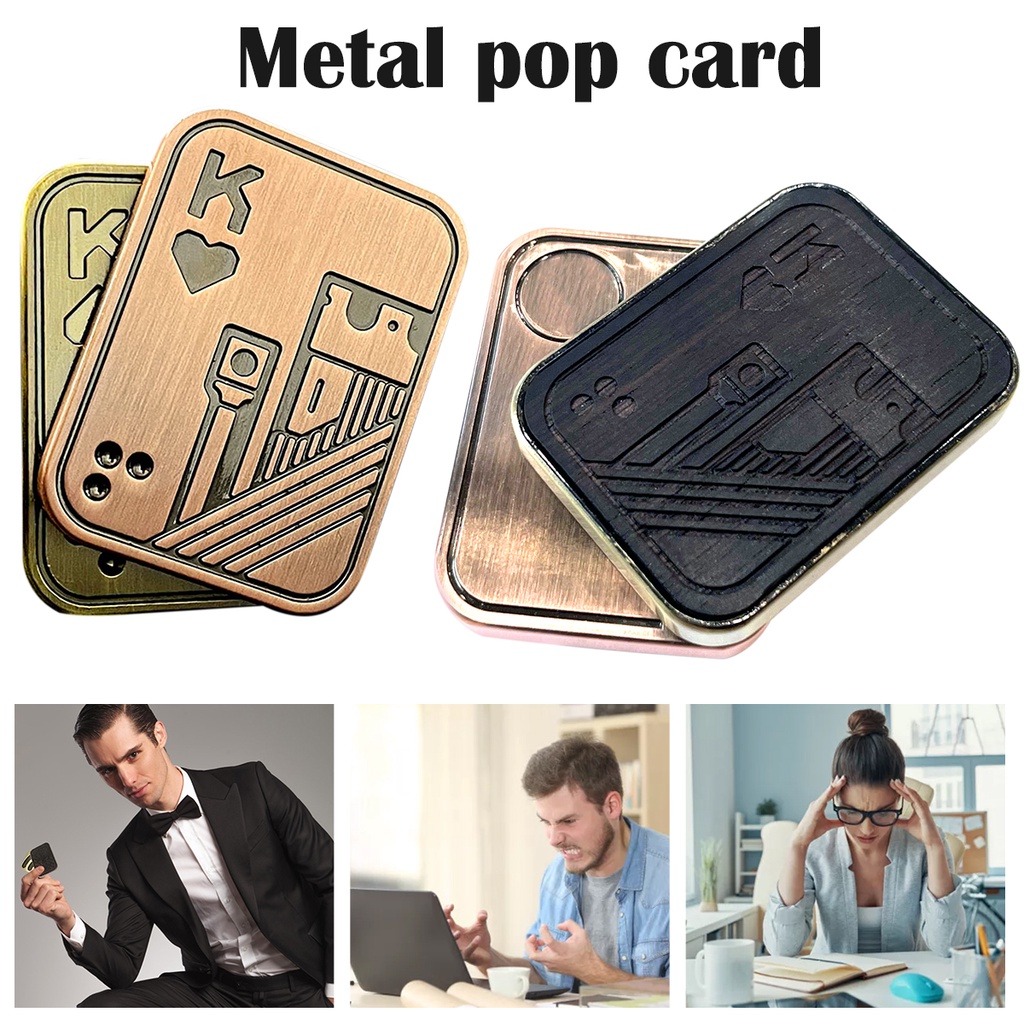 Poker Fidget Slider Stainless Steel Poker Push Card Portable