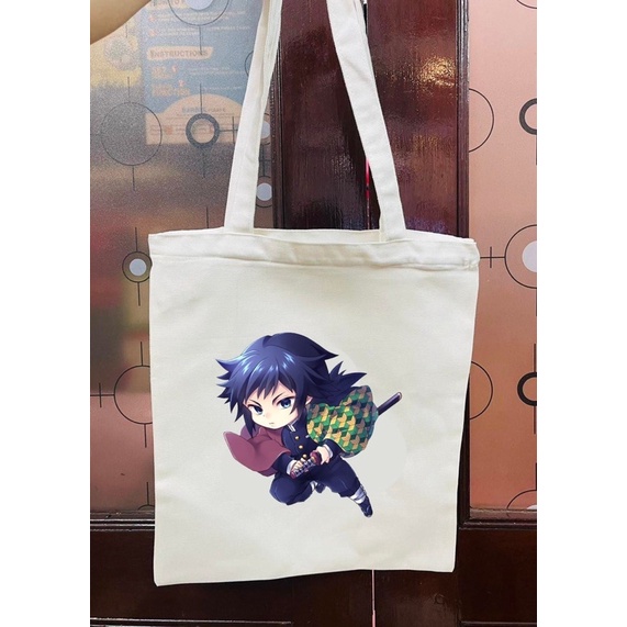 Tomioka Giyuu kimetsu no yaiba กระเป๋าถือกระบอกน้ํา/tomioka Giyuu กระเป๋าโท้ทพิมพ์ลาย