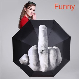 Fully Automatic Umbrella Foldable Vertical Middle Finger Funny Design Unisex 10 Folding Strong Windproof Folding Outdoor