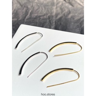 [all silver 925] hoo.stores Arc Hook (18k gold/ Rhodium plated) ต่างหูแบบเกี่ยวหูเงินแท้ s925 ต่างหูเงินแท้ s925