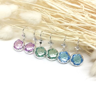 Fyne Fories Bloomsberry Earrings - Jewel Tone ♡ ต่างหูดอกไม้จิ๋ว ห้อยแก้วสี ♡ fynefories