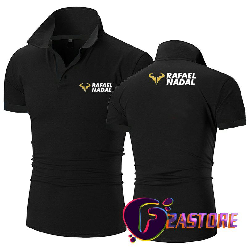 T-SHIRTSPOLO- COLLAR RAFAEL NADAL LOGO-แขนสั้น costum