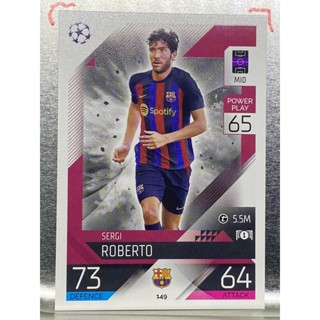 การ์ดนักฟุตบอล 2022/23 Sergi Roberto การ์ดสะสม FC Barcelona การ์ดนักเตะ บาเซโลน่า