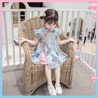 Girls dress summer dress 2022 new western style childrens cheongsam dress Summer Baby Girls Chinese style princess dress