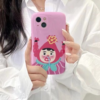 ✨ส่งเชือกเส้นเล็ก✨เคสไอโฟน 14 Pro Max 13 12 11 เคส for iPhone 14พลัส สีชมพู น่ารัก พกง่ายๆ การป้องกันการตก Case