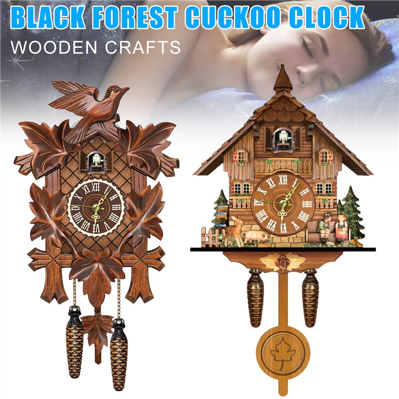 New German Black Forest Cuckoo Clock Retro Nordic Style Wooden Cuckoo Wall Clock Gq Wall