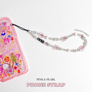 สายคล้องมือถือ Pink&amp;Pearl Phone Strap ใส่ตัวอักษรได้